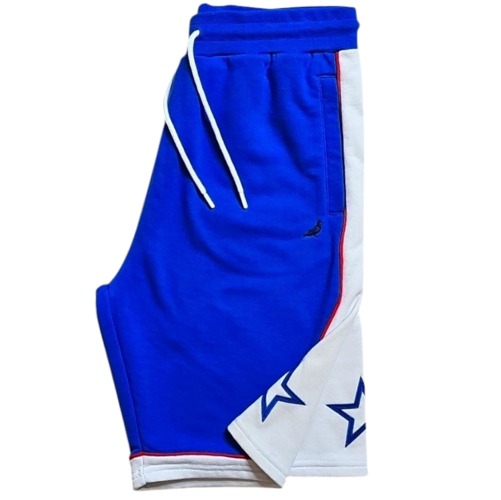 Staple Blue & White Cotton Athletic Shorts. Men's Size: Large.